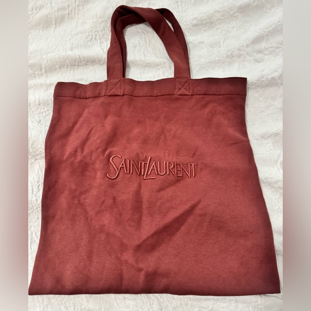 Saint Laurent Red Fleece Tote Bag